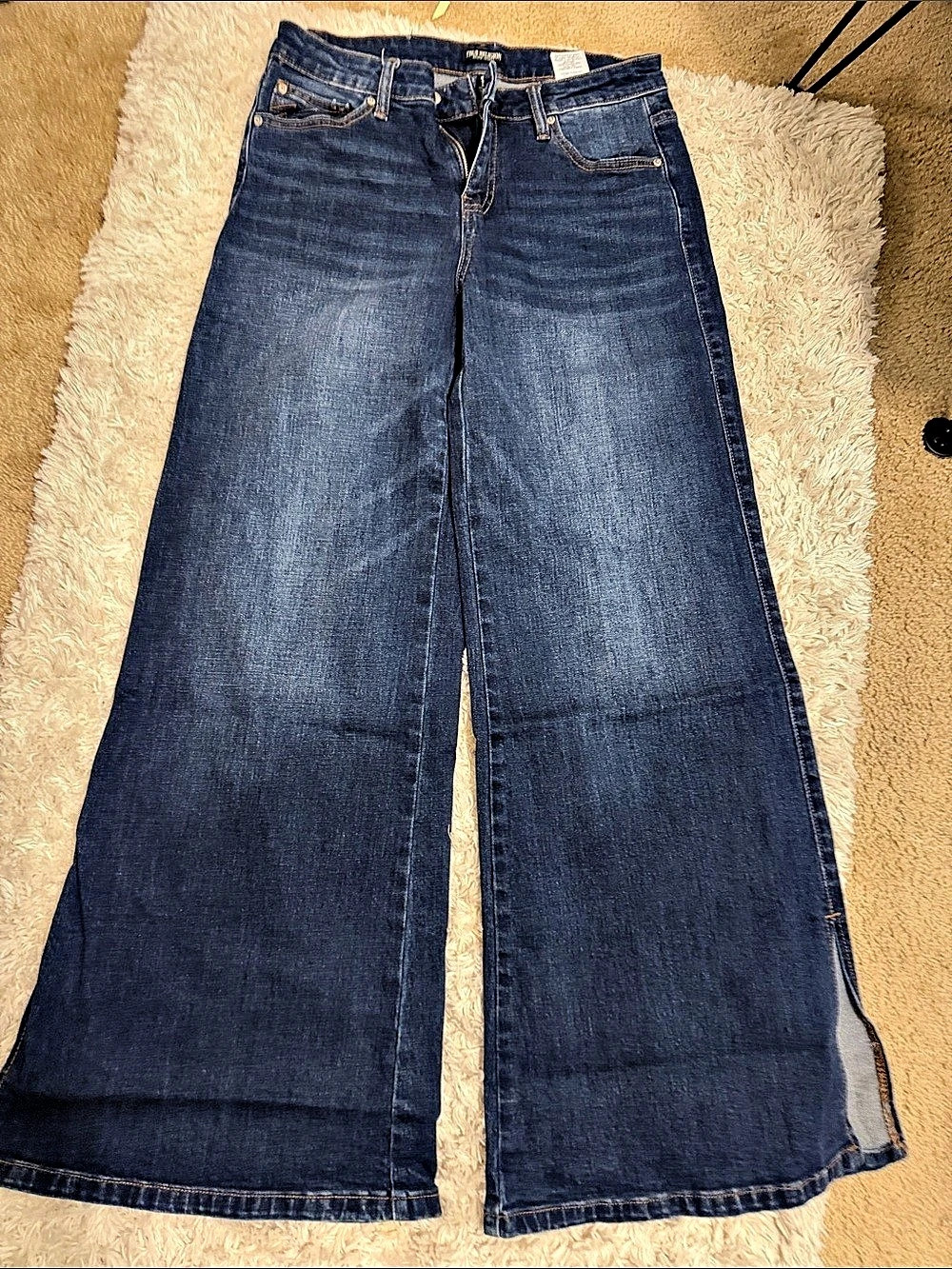 True Religion Women's Wide Leg Jeans Waist 26 Blue
